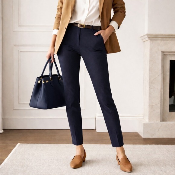 NIC+ZOE Pants - NWT Nic+Zoe Wonderstretch‎ Straight Leg Pant Dark Indigo Navy Size 6 Career $128